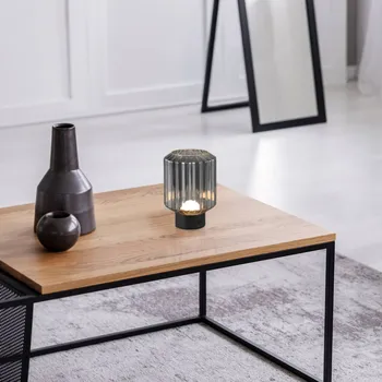 Lampička Reality Leuchten Nabíjecí stolní lampa Lord LED, černá/kouřová, výška 19,5 cm, sklo - Základna - Ø 7,5 cm, výška 3,5 cm; délka nabíjecího kabelu USB-C 150 cm černá matná, kouřově šedá 1 x 1,5 W LED - Doprava zdarma