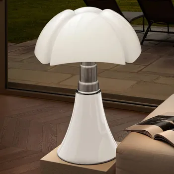 Lampička Martinelli Luce Pipistrello - stolní lampa, bílá ušlechtilá ocel satinovaná, opálově bílá 4 x 5,3 W LED - Doprava zdarma