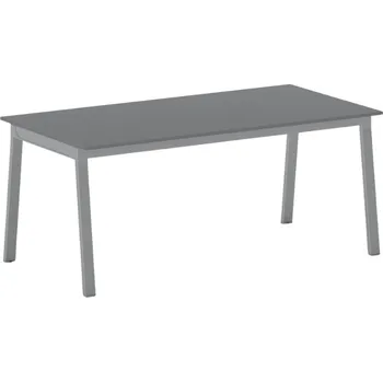 Psací stůl B2B Partner Jednací kancelářský stůl PRIMO BASIC, 180x90 cm, šedostříbrná podnož, grafit