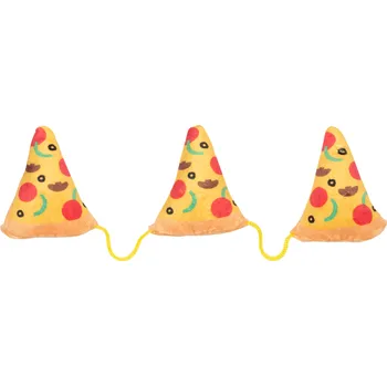 Hračka pro kočku FuzzYard Cat plyšová hračka na provázku pizza s šantou kočičí