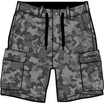 Rybářské oblečení Shimano Kraťasy Cargo Shorts Grey Camo - XXL