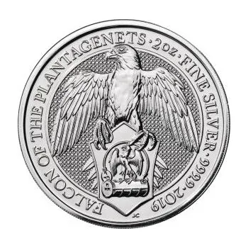 2 unce stříbrná mince Queens Beasts Falcon 2019