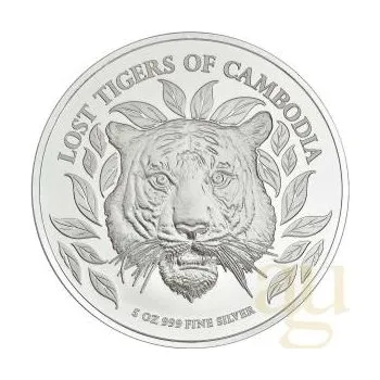 5 uncí stříbrná mince Kambodscha Lost tygrs 2022