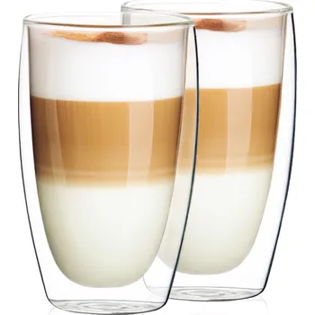Sklenice 4Home Termo sklenice na latté Hot&Cool 410 ml, 2 ks, průhledná