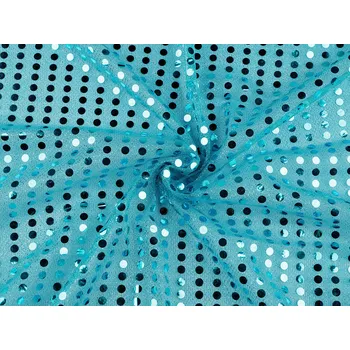 Galanterie Flitrový úplet Ø7 mm, barva 5 modrá azurová