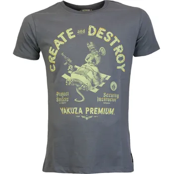 Pánské tričko Yakuza Premium Selection Tričko Yakuza Premium 3701 - šedé, Create and Destroy Velikost: XL