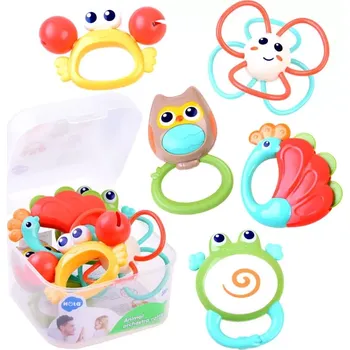 Hračka pro nejmenší Hola toys Chrastítka Animal Orchestra 5ks