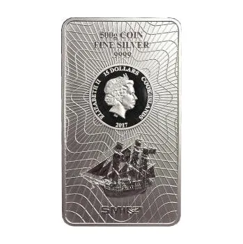500 gramů stříbrný Cook Islands mincovní slitek 2017