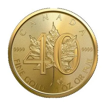 1 unce zlatá mince Javorový list - Jubiläum 40 Jahre 2019
