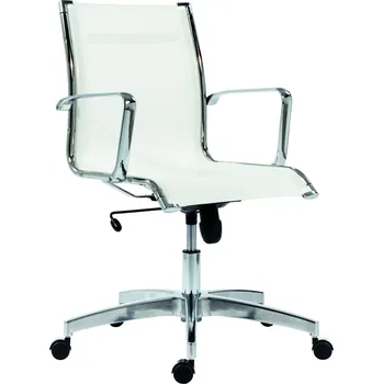 Kancelářská židle KASE – 8850 MESH LOW BACK bílá (kancelářská židle se síťovinou na sedáku a opěráku)