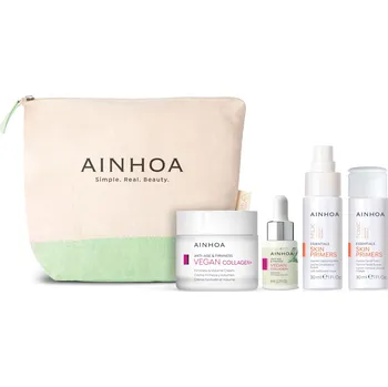 Kosmetická sada Ainhoa Vegan Collagen+ Travel Set - Krém 50ml + Sérum 8ml + Odličovací mléko pro citlivou pleť 30ml + Tonikum pro citlivou pleť 30ml Dárková sada