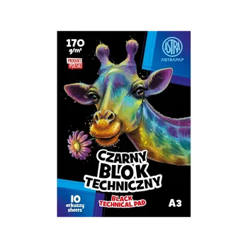 ASTRAPAP Blok černých papírů A3, 10 listů, 170g/m2, 106022006