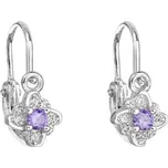 Evolution Group Stříbrné dětské náušnice s fialovými zirkony 11175.3 + 2 měsíce na vrácení zboží