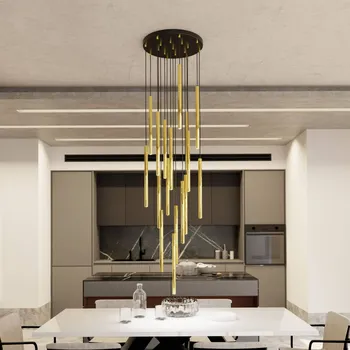 EMIBIG LIGHTING Závěsné světlo Selter, zlaté, 17 žárovek, kov zlatá, černá 17 x 8 W LED - Doprava zdarma