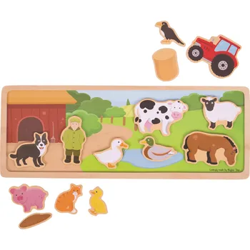 Puzzle Bigjigs Toys magnetické farma