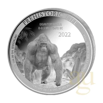 1 unce stříbrná mince Prehistoric Life - Gigantopithecus 2022