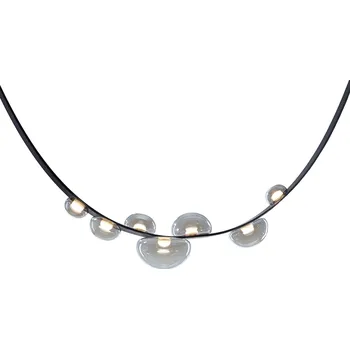 Luxusní závěsné svítidlo Bomma Dew drops Stmívání, řízení: TRIAC, Barva baldachýnu: Zlatá, Popruh: Veganská kůže