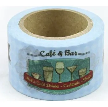 Lepicí páska Dekorační lepicí páska - WASHI páska 30mm x 10m - Café a Bar