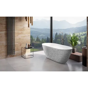 Vana Volně stojící vana MOYA Glam - stříbrná - GLAM 02 - stříbrná, Chrom, 160 × 68 cm (VANMOYA160CG2) HOPA