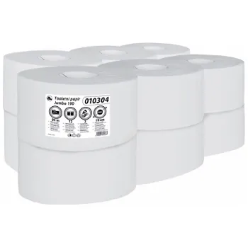 Toaletní papír PrimaSoft Toaletní papír SVU 190, 2 vr., 100% celuloza, extra bílá (bal. 12 ks) 010304