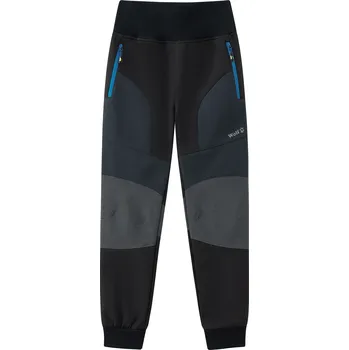 Chlapecké kalhoty Chlapecké softshellové kalhoty, zateplené - Wolf B2499A, černá / modré zipy Barva: Černá, Velikost: 110