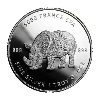 1 unce stříbrná mince Čadská republika Mandala Nashorn 2018