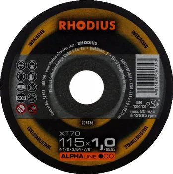 Řezný kotouč RHODIUS Extra tenký řezný kotouč XT70 115 x 1,0 x 22,23 ALPHAline