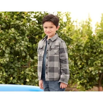 Chlapecká košile Allseason Kostkovaná košile e.s.iconic, dětská velikost 110/116 delfíní šedá/karbonová šedá Strauss