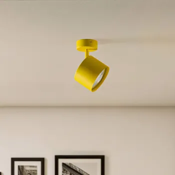 Lampička Argon Stropní bodové osvětlení Chloe nastavitelné jednoplamenné, žluté - Stínidlo na lampu - Ø 8 cm, výsuv 3 cm, stínidlo - Ø 11 cm, délka 8,5 cm žlutý 1 x 15 W LED - Doprava zdarma