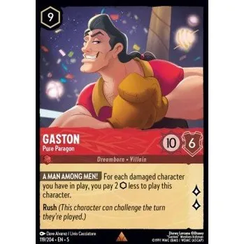 Karetní hra Lorcana SSK 119/204 Gaston - Pure Paragon - Shimmering Skies Stav: Near Mint, Verze: HOLO