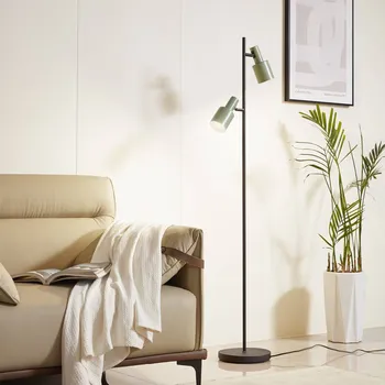 Lampička Stojací lampa Lindby Ovelia, zelená/černá, kov, E27 - Základna - Ø 25 cm, výška 3,5 cm; délka kabelu 230 cm; stínítko - Ø 8,5 cm, délka 18 cm zelená, černá 2 x 15 W LED - Doprava zdarma