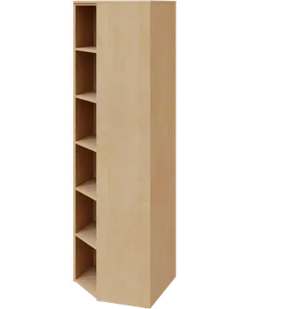 Šatní skříň EV 6 - 7 kancelářská skříň rohová, levá, 2150x700x700, bříza světlá