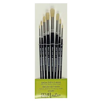 Umělecký štětec Sada štětinových štětců Master 6000 kulaté (Sada štětinových štětců Master 6000 kulaté)