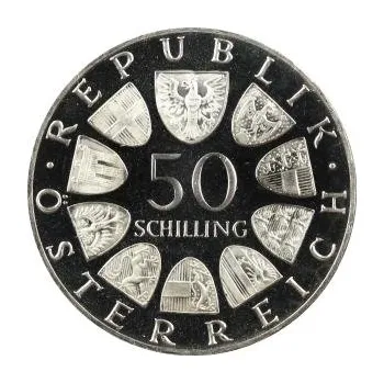 50 šilinků stříbrná mince Rakousko 1959-1973