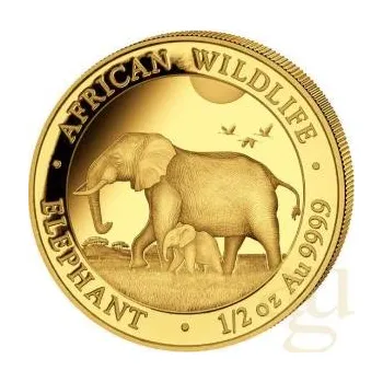 1/2 unce zlatá mince Somálsko slon 2022