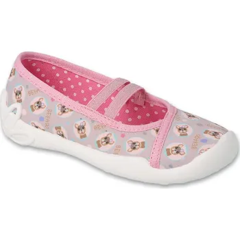Dívčí bačkory Balerínky bačkory papuče Befado Blanca 116X325 116Y325 růžové s pejsky velikost: 32