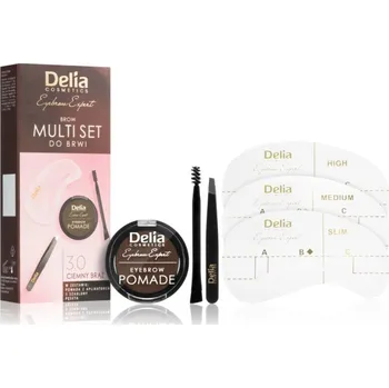 Přípravek na oči Delia Cosmetics Eyebrow Expert Zest sada na úpravu obočí odstín 3.0 Dark Brown 3 ks