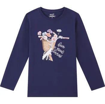 Dívčí oblečení Dívčí tričko - Wolf S2443A, tmavě modrá Barva: Modrá, Velikost: 152