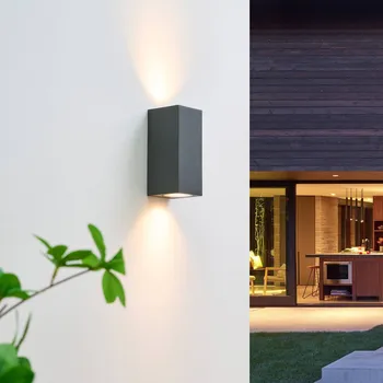 Venkovní osvětlení Nástěnné bodové svítidlo Lucande Lavina, 17 cm, antracit, GU10, 2 světla. tmavě šedá 2 x 6 W - Doprava zdarma