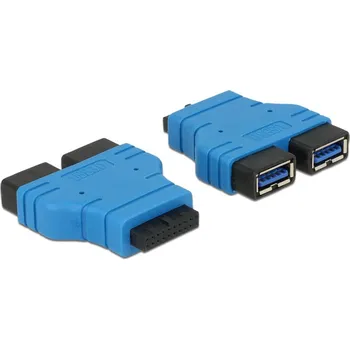 Datové redukce Delock Adaptér USB 3.0 Pin Header samice > 2x USB 3.0 samice paralelní 65670