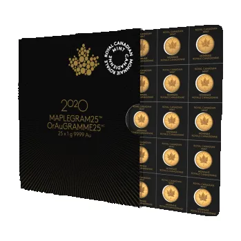 25x 1g zlatá mince Javorový list - Maplegram