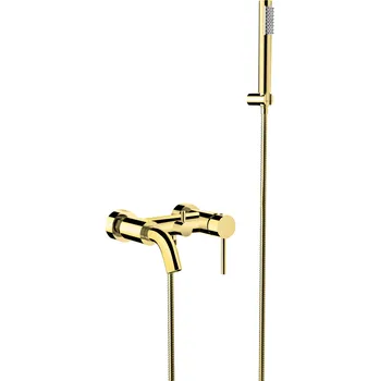 Vodovodní baterie Nástěnná vanová baterie ILLUSION Zlatá s příslušenstvím (9906) HOPA