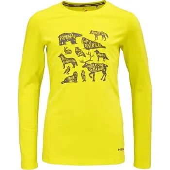 Chlapecké tričko Dětské triko s dlouhým rukávem Head SILVANA 128/134 Žlutá, Černá