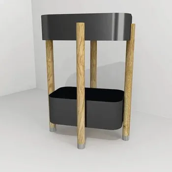 Koupelnový nábytek Policový regál do koupelny Devo Sonet černá/dub přírodní 49 x 68 x 34 cm SF-PRZY49-L09D01L10