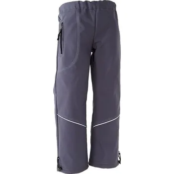 MODADETI_ADELLiNO Softshellové nepromokavé kalhoty podšité fleecem šedé - 152