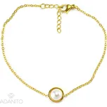 Pozlacený náramek z chirurgické oceli s perlou