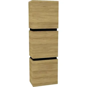 Koupelnový nábytek Koupelnová skříňka vysoká Devo Viva 2.0 pravá ořechovec přírodní 40 x 127 x 26 cm VV2-S3D2SP40x26-P71