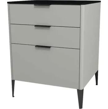 Koupelnový nábytek Midi skříňka do koupelny Devo Lotos ocelově šedá/černá 60 x 76 x 53 cm LF-SZS3S60x76-F105