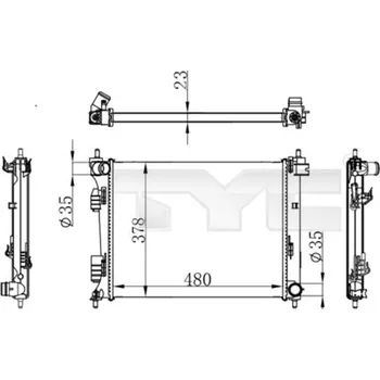 Chladič motoru Chladič, chlazení motoru, , TYC, 717-0001