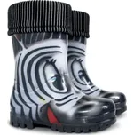 Dětské holínky Demar - TWISTER LUX PRINT 0038 S - zebra, černá/ bílá Barva: Černá, Velikost: 24-25